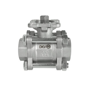 DKV Stainless Steel High Platform Threaded 3PC Ball Valve