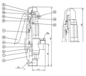 Brass safety valve drawings