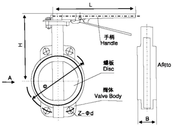 Butterfly valve drawings