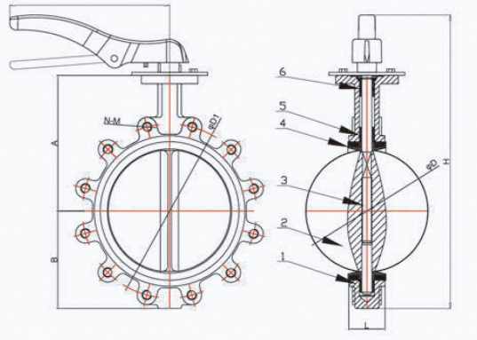 lug type butterfly valve